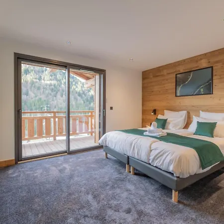 Chalet Apy - Grand Neuf Avec Terrasse, 6 En-suite , Wifi, Balcon, Etc Les Gets